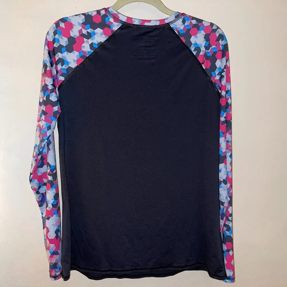 Speedo Women's Long Sleeve Printed Rashguard Pink Size XL - Picture 5 of 8